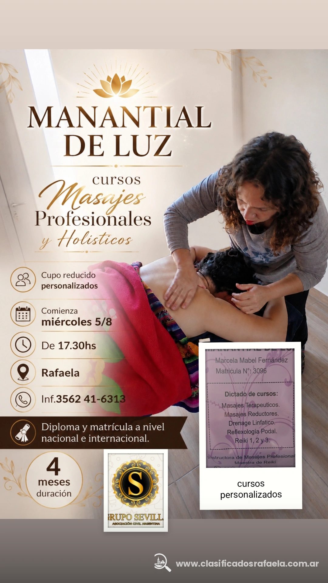 Cursos Masajes Profesionales  y Talleres en Servicios - Rafaela